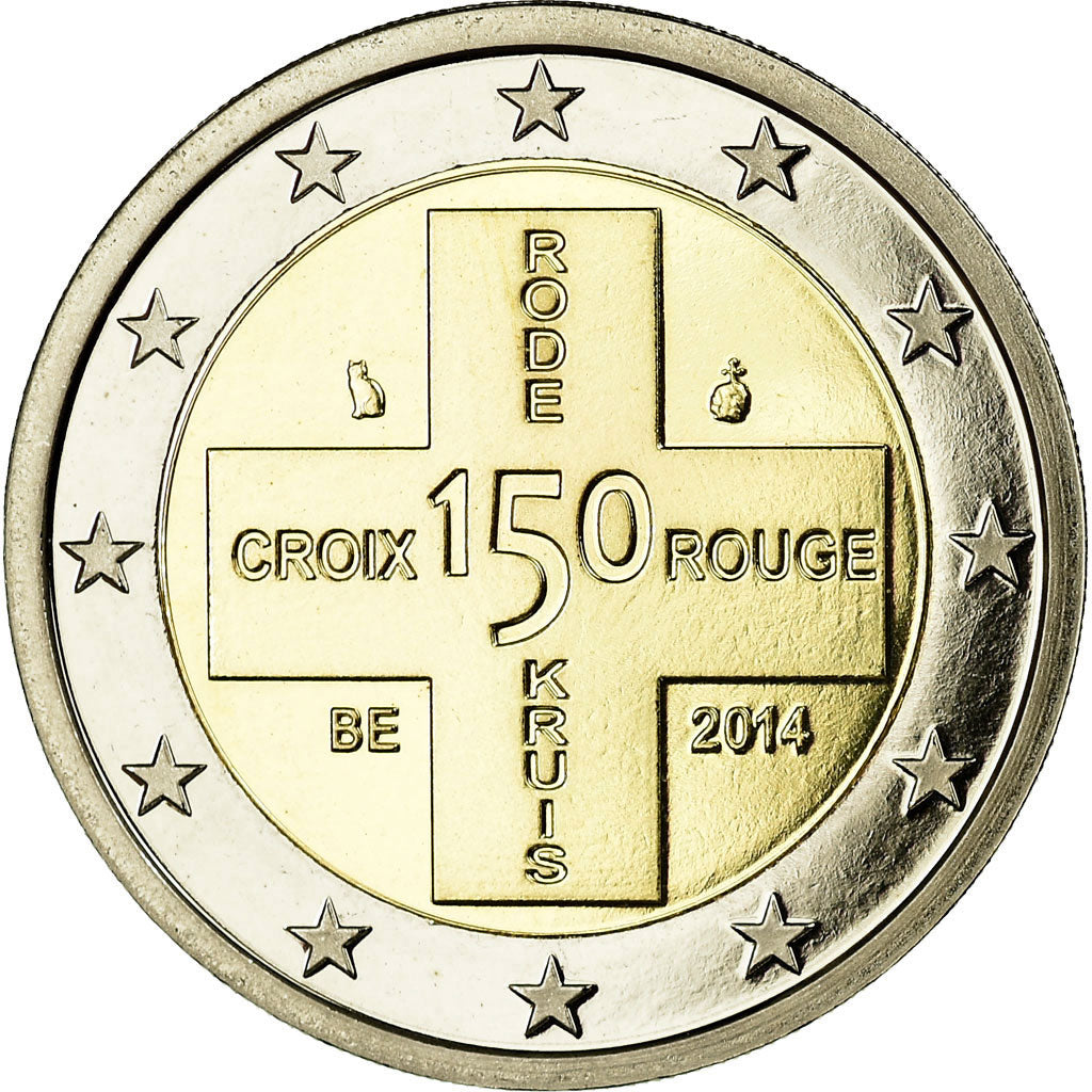 Belgium, 2 Euro, Croix Rouge, 2014, BE, MS(65-70), Bi-Metallic