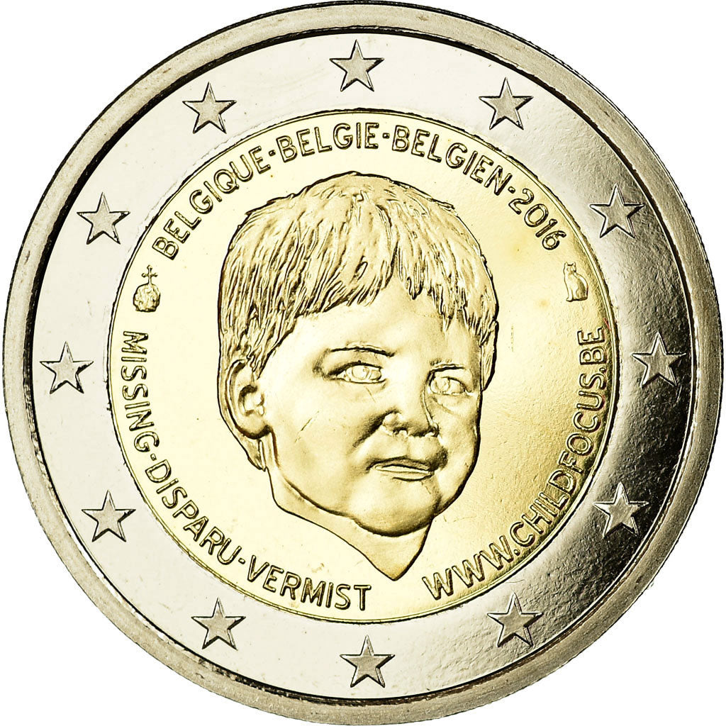 Belgium, 2 Euro, Journée des enfants disparus, 2016, BE, MS(65-70), Bi-Metallic