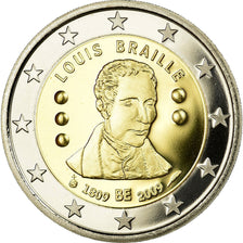Belgium, 2 Euro, Louis Braille, 2009, BE, MS(65-70), Bi-Metallic