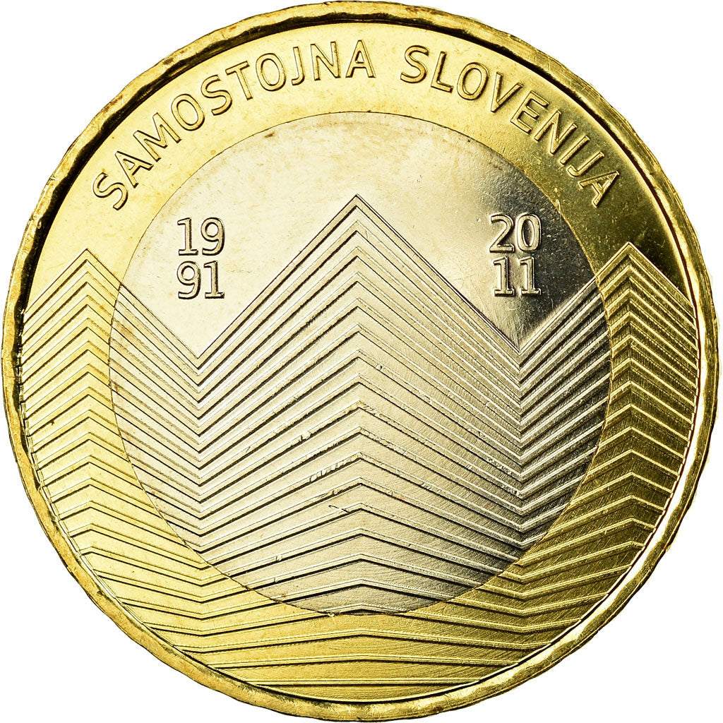 Słowenia, 3 Euro, 20ème anniversaire de l'indépendance, 2011, MS(63)