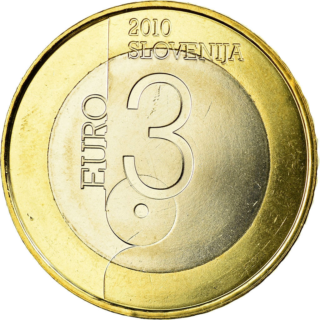 Slovenia, 3 Euro, 2010, SPL, Bi-metallico, KM:95