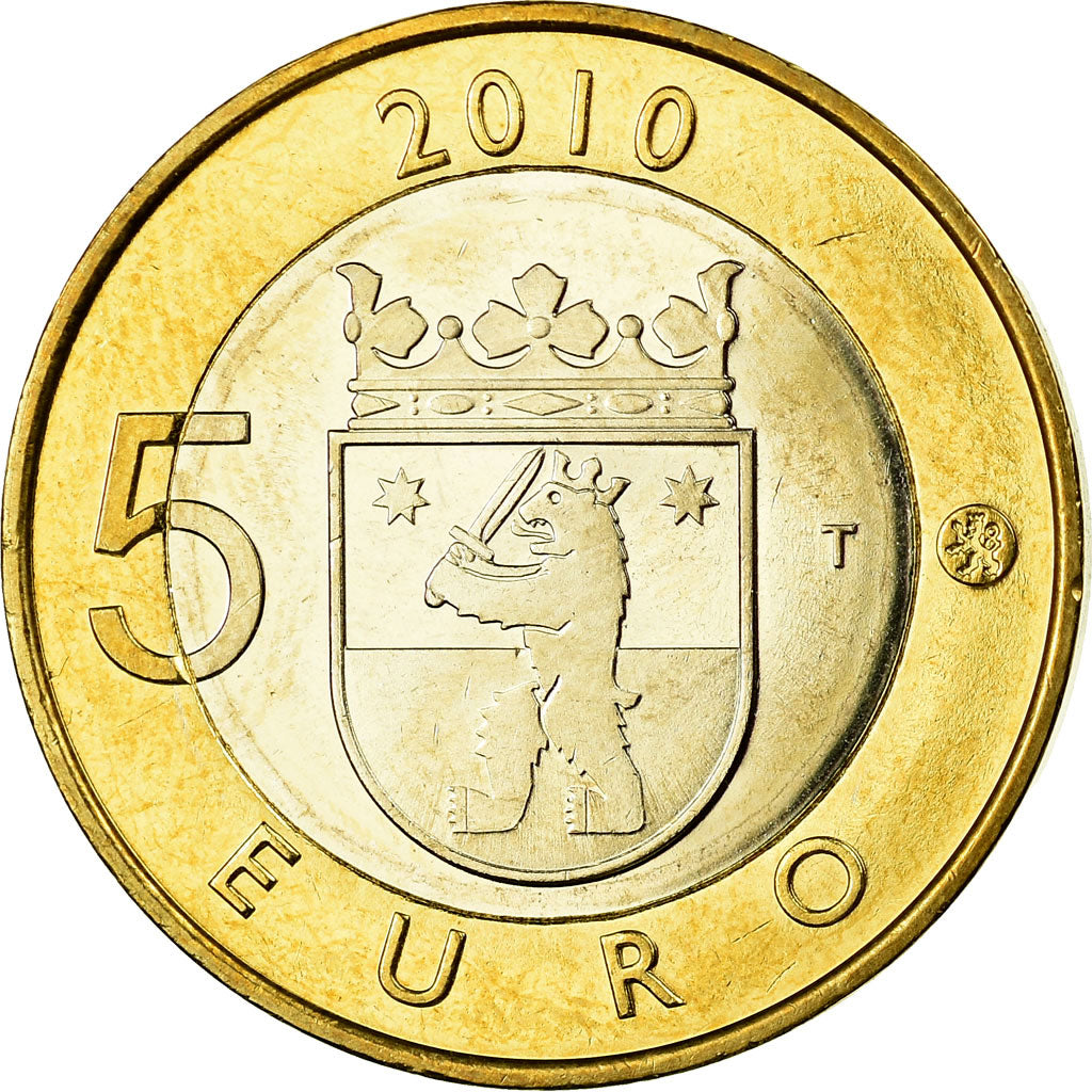 Finland, 5 Euro, 2010, MS(63), Bi-Metallic, KM:156