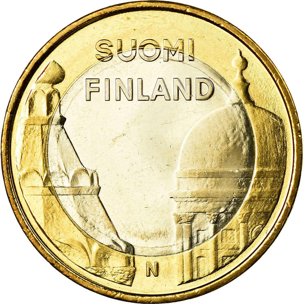 Finland, 5 Euro, Cathédrales d'Helsinki, 2012, MS(63), Bi-Metallic, KM:191