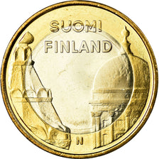 Finland, 5 Euro, Cathédrales d'Helsinki, 2012, MS(63), Bi-Metallic, KM:191