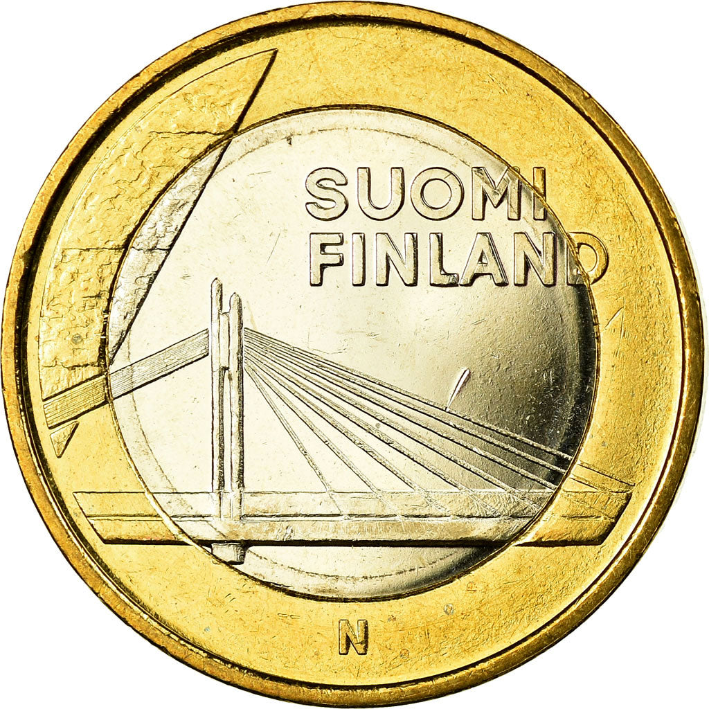 Finland, 5 Euro, Le pont Jätkänkynttilä, 2012, MS(60-62), Bi-Metallic, KM:192