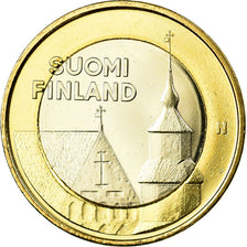 Finland, 5 Euro, Eglise médiévale St Lauri, 2013, MS(63), Bi-Metallic, KM:197