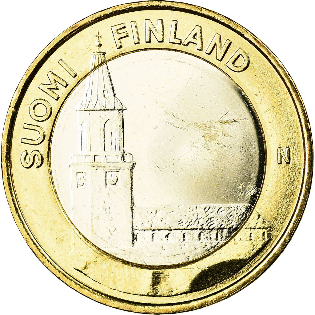 Finland, 5 Euro, La cathédrale de Turku, 2013, MS(63), Bi-Metallic, KM:213