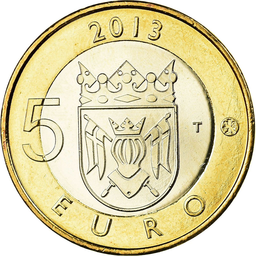 Finland, 5 Euro, La cathédrale de Turku, 2013, MS(63), Bi-Metallic, KM:213