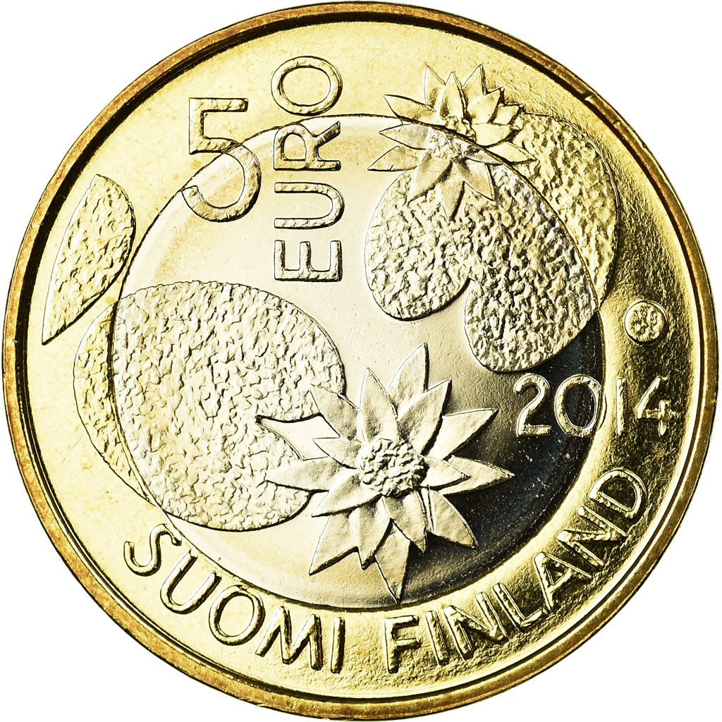 Finland, 5 Euro, Nature sauvage et les forêts de conifères, 2014, UNC-
