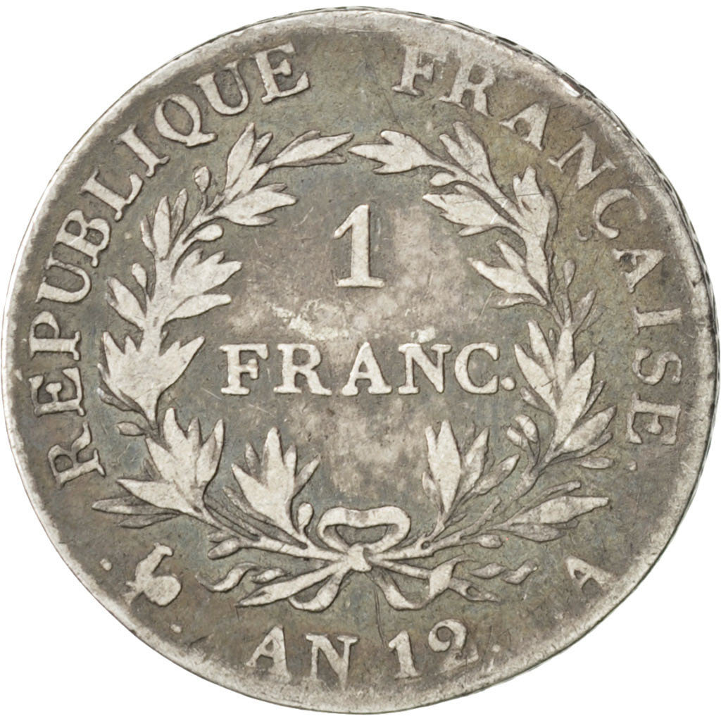 Francia, Napoléon I, Franc, 1804, Paris, MB+, Argento, KM:649.1, Gadoury:442
