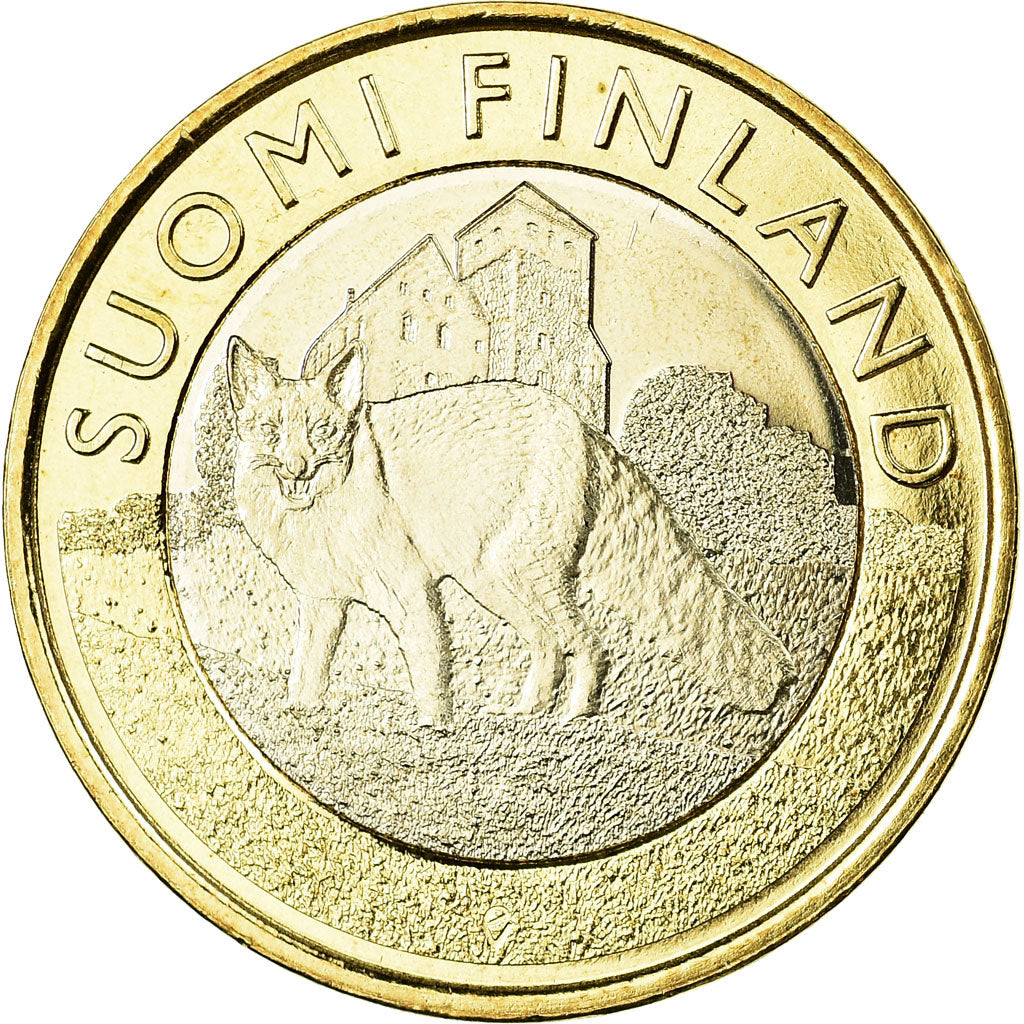 Finnland, 5 Euro, Le renard en Finlande du Sud-Ouest, 2014, UNZ, Bi-Metallic