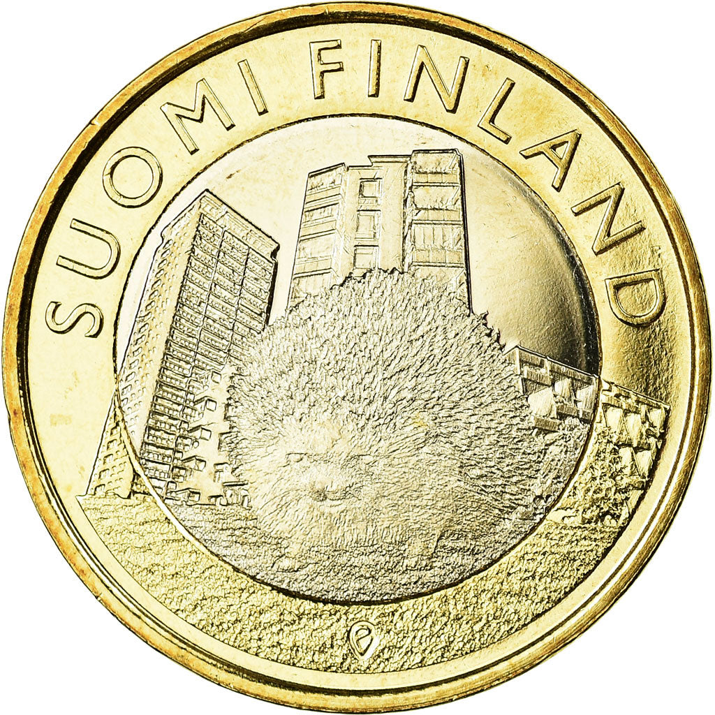 Finland, 5 Euro, Le hérisson en Uusimaa, 2015, MS(63), Bi-Metallic, KM:239