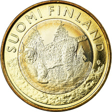Finland, 5 Euro, Le lynx boréal en Häme, 2015, MS(63), Bi-Metallic, KM:241