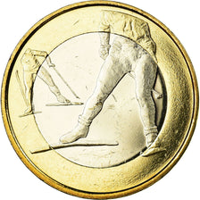 Finland, 5 Euro, Le ski de fond, 2016, MS(63), Bi-Metallic, KM:244