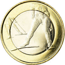 Finlande, 5 Euro, Le ski de fond, 2016, SPL, Bi-Metallic, KM:244