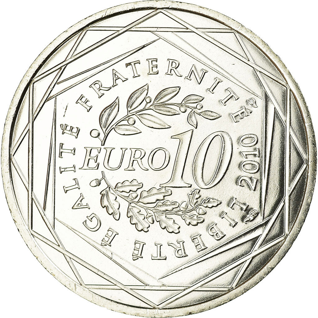 France, 10 Euro, Martinique, 2010, MS(63), Silver, KM:1662