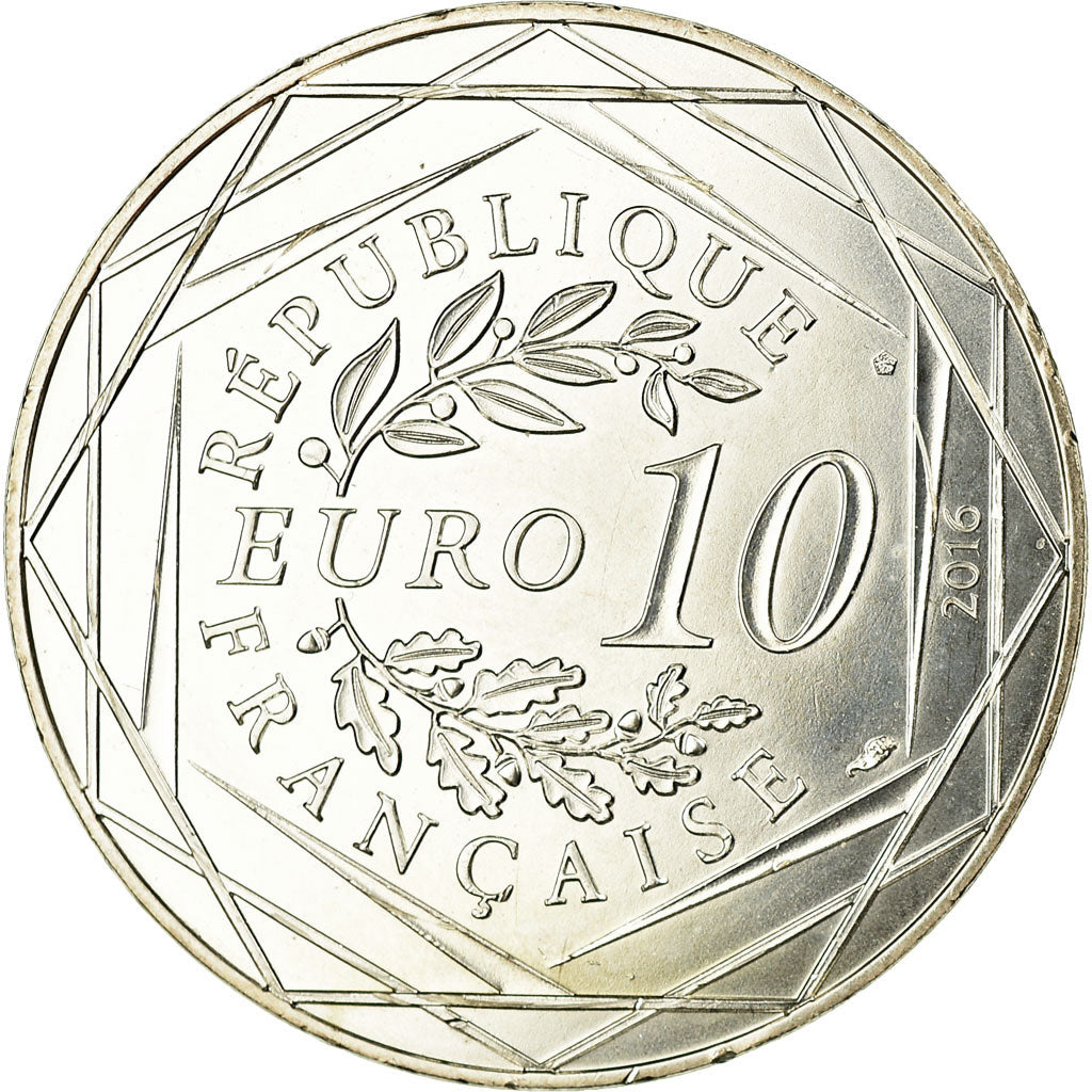 France, 10 Euro, Le Petit Prince en montgolfière, 2016, MS(63), Silver