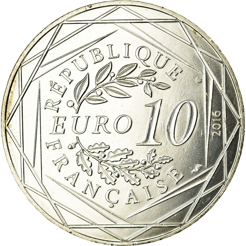 France, 10 Euro, Le Petit Prince au Mont Saint-Michel, 2016, MS(63), Silver