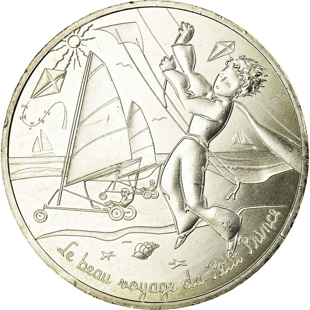 France, 10 Euro, Le Petit Prince et les plages du Nord, 2016, MS(63), Silver