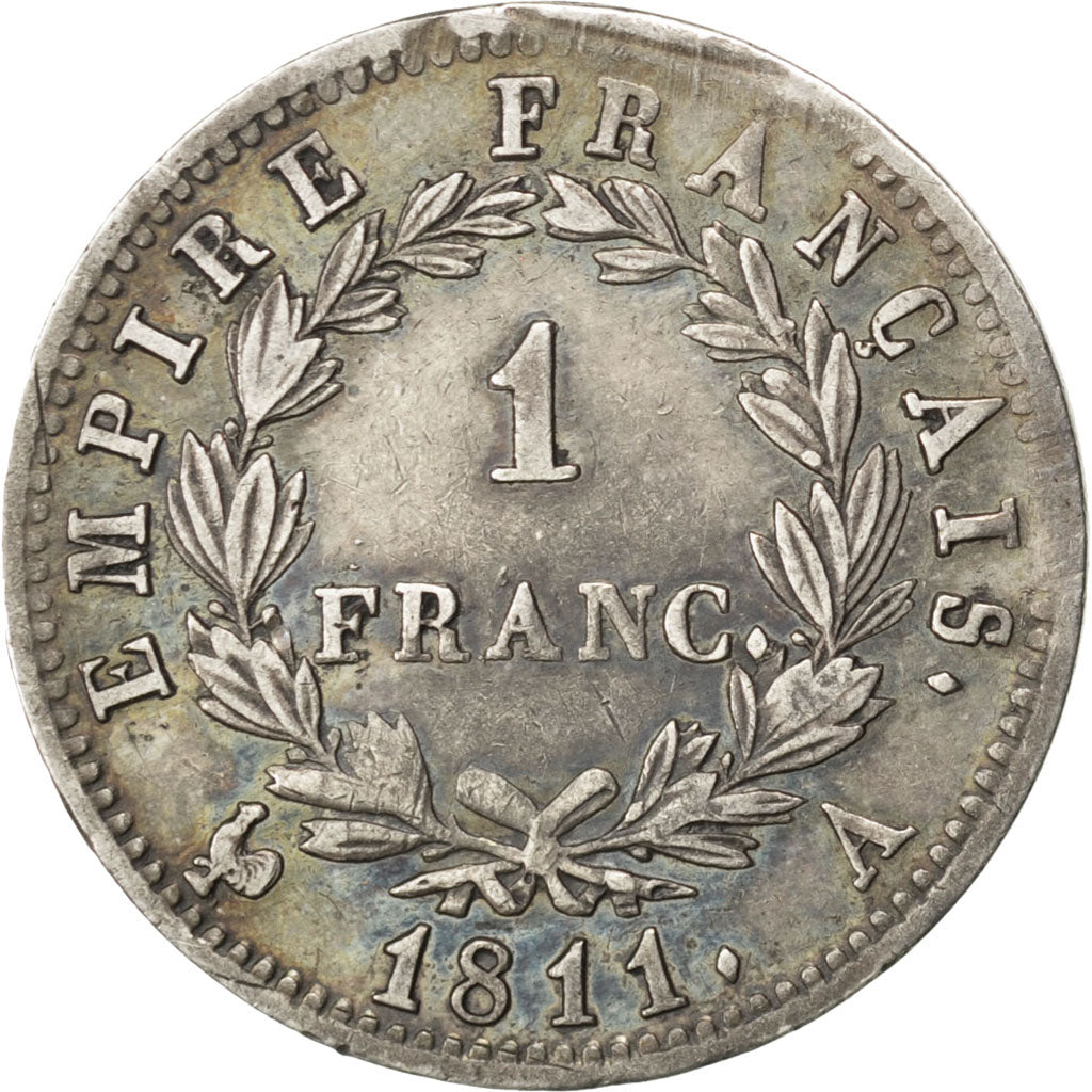 FRANCE, 1 Franc, 1811, Paris, KM #692.1, EF(40-45), Silver, Gadoury #447, 4.99