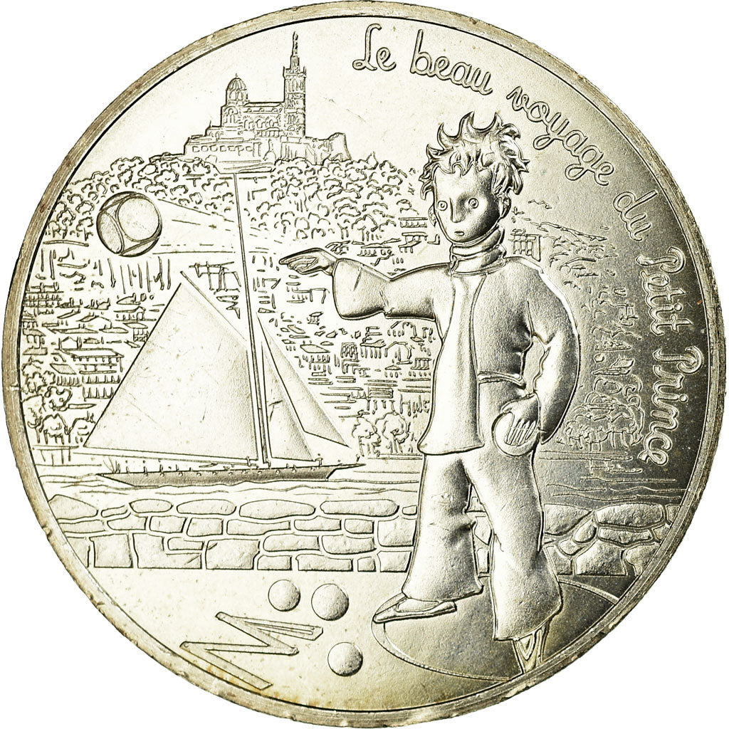 France, 10 Euro, Le Petit Prince joue à la pétanque, 2016, MS(63), Silver