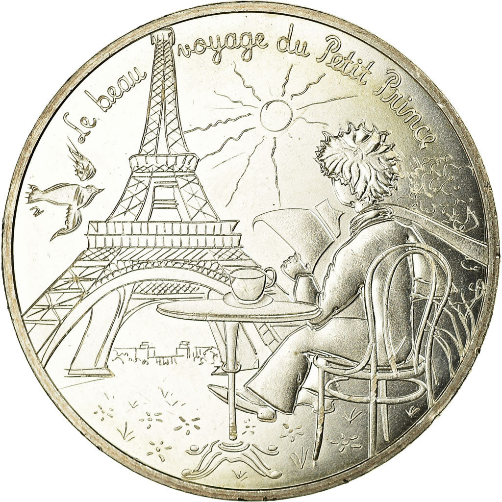 France, 10 Euro, Le Petit Prince en terrasse à Paris, 2016, MS(63), Silver