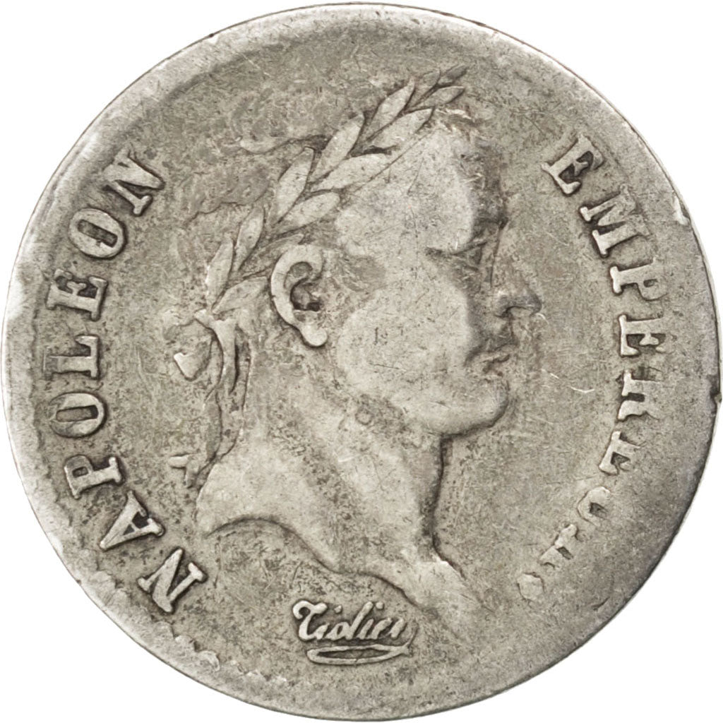 FRANCE, Napoléon I, 1/2 Franc, 1808, Paris, KM #680.1, VF(30-35), Silver, Gadour