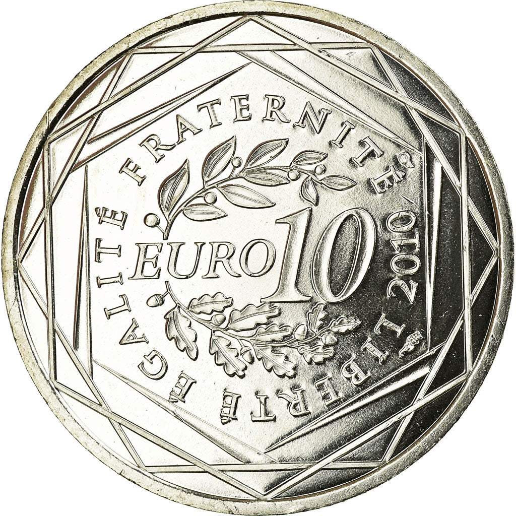 Frankrijk, 10 Euro, Guadeloupe, 2010, UNC-, Zilver, KM:1655
