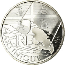 França, 10 Euro, Martinique, 2010, MS(63), Prata, KM:1662