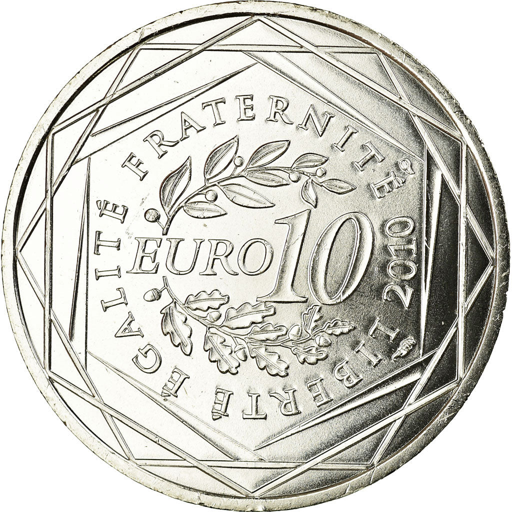 France, 10 Euro, Martinique, 2010, MS(63), Silver, KM:1662