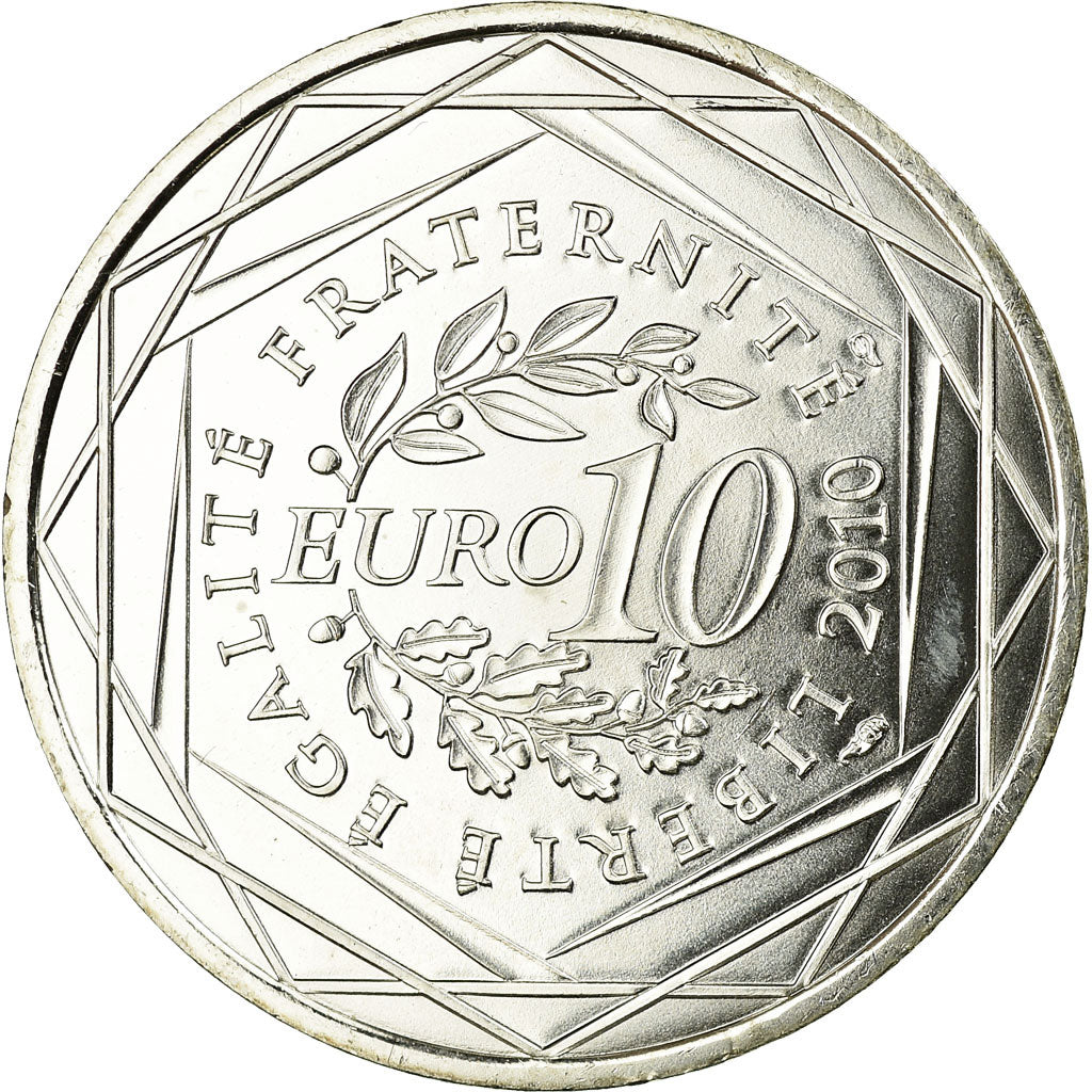 France, 10 Euro, Réunion, 2010, MS(63), Silver, KM:1669