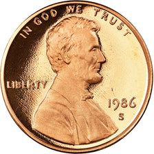 Coin, United States, Lincoln Cent, Cent, 1986, U.S. Mint, San Francisco, Proof
