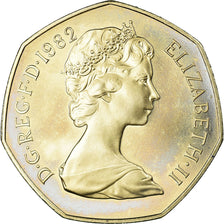 Moneda, Gran Bretaña, Elizabeth II, 50 Pence, 1982, Proof, FDC, Cobre -