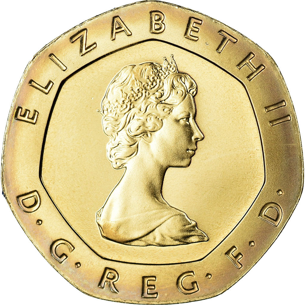 Coin, Great Britain, Elizabeth II, 20 Pence, 1982, Proof, MS(63), Copper-nickel