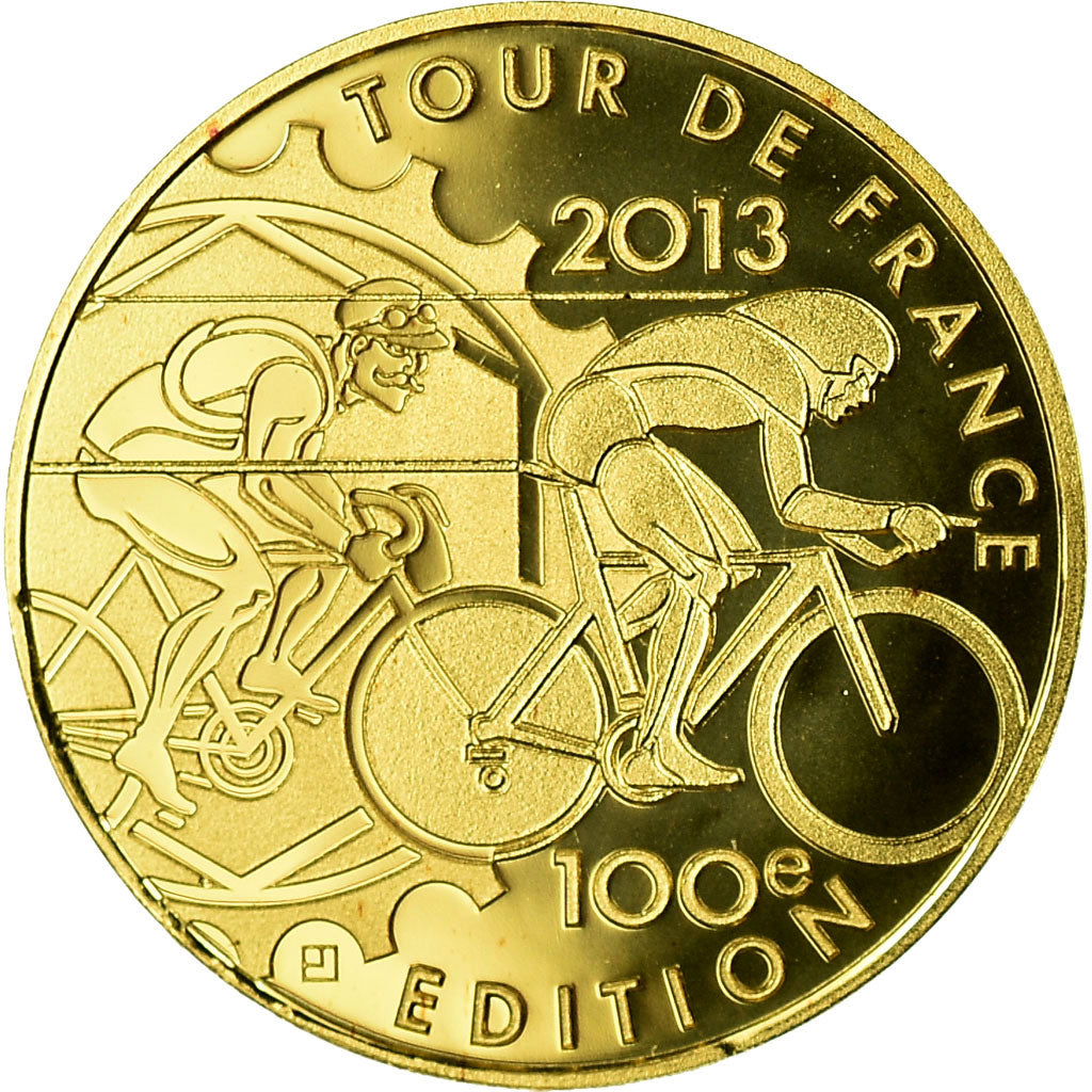France, 5 Euros, Tour de France, 2013, BE, MS(65-70), Gold, Gadoury:EU 615