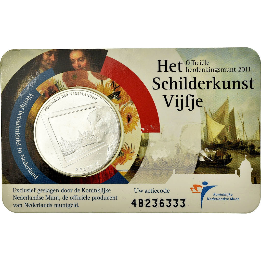 Niederlande, 5 Euro, 2011, Proof, STGL, Silber, KM:304