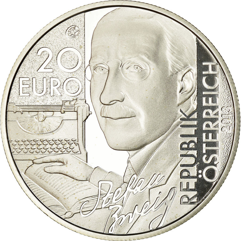 Austria, 20 Euro, Stefan Zweig, 2013, Proof, MS(65-70), Silver, KM:3219