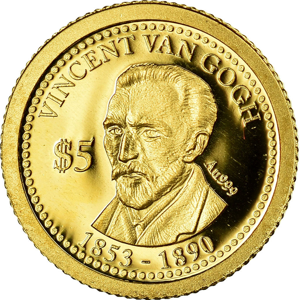 Coin, Cook Islands, 5 Dollars, 2013, Franklin Mint, Vincent Van Gogh, MS(65-70)