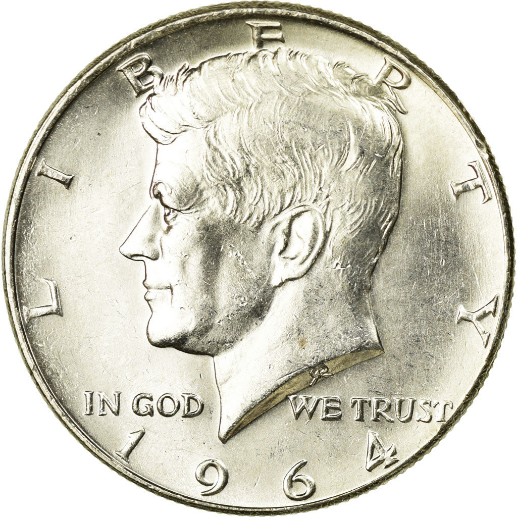 Coin, United States, Kennedy Half Dollar, Half Dollar, 1964, U.S. Mint