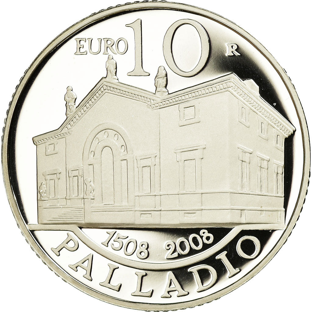San Marino, 10 Euro, Palladio, 2008, FDC, Zilver, KM:514