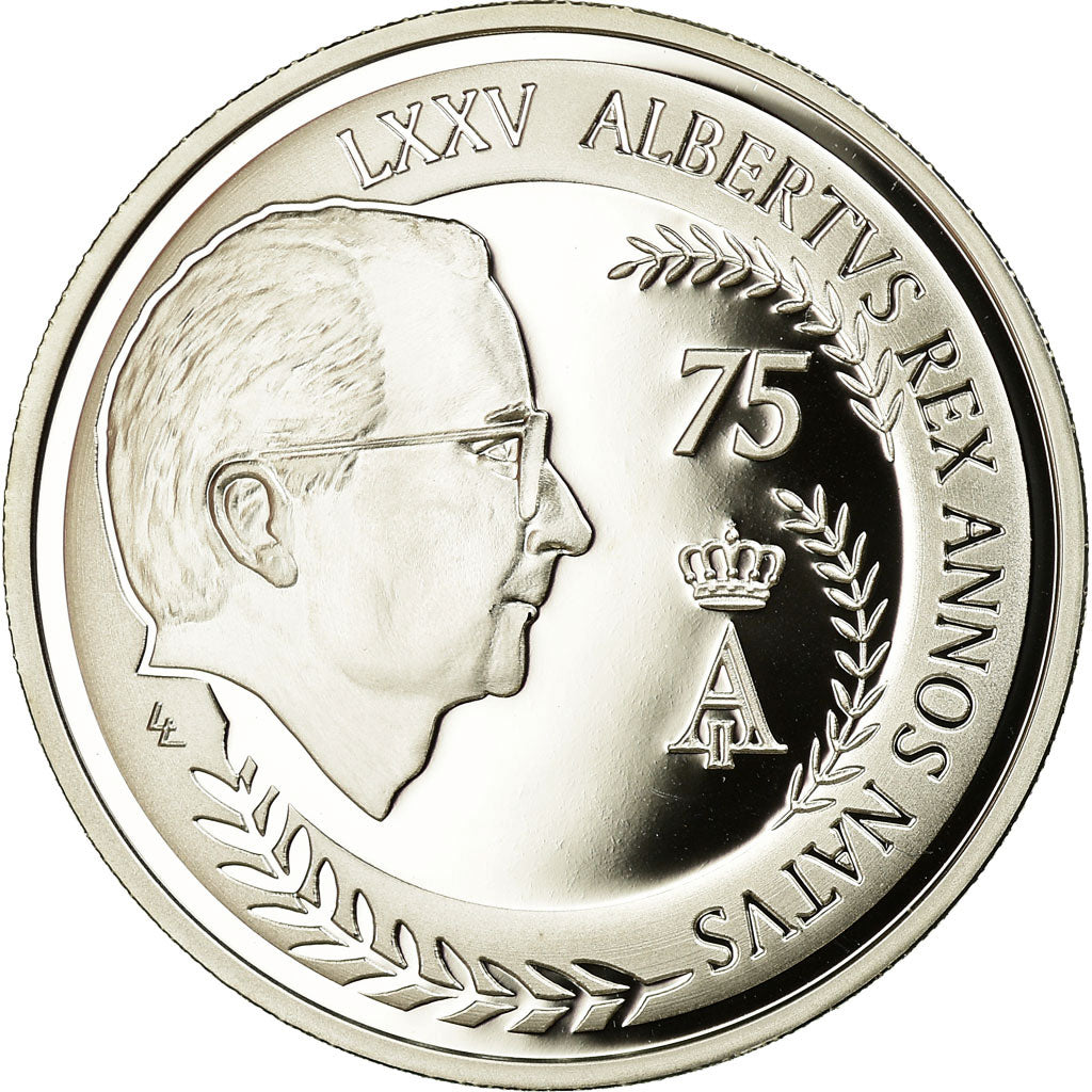 Belgium, 10 Euro, 75ème anniversaire du Roi, 2009, Proof, MS(65-70), Silver