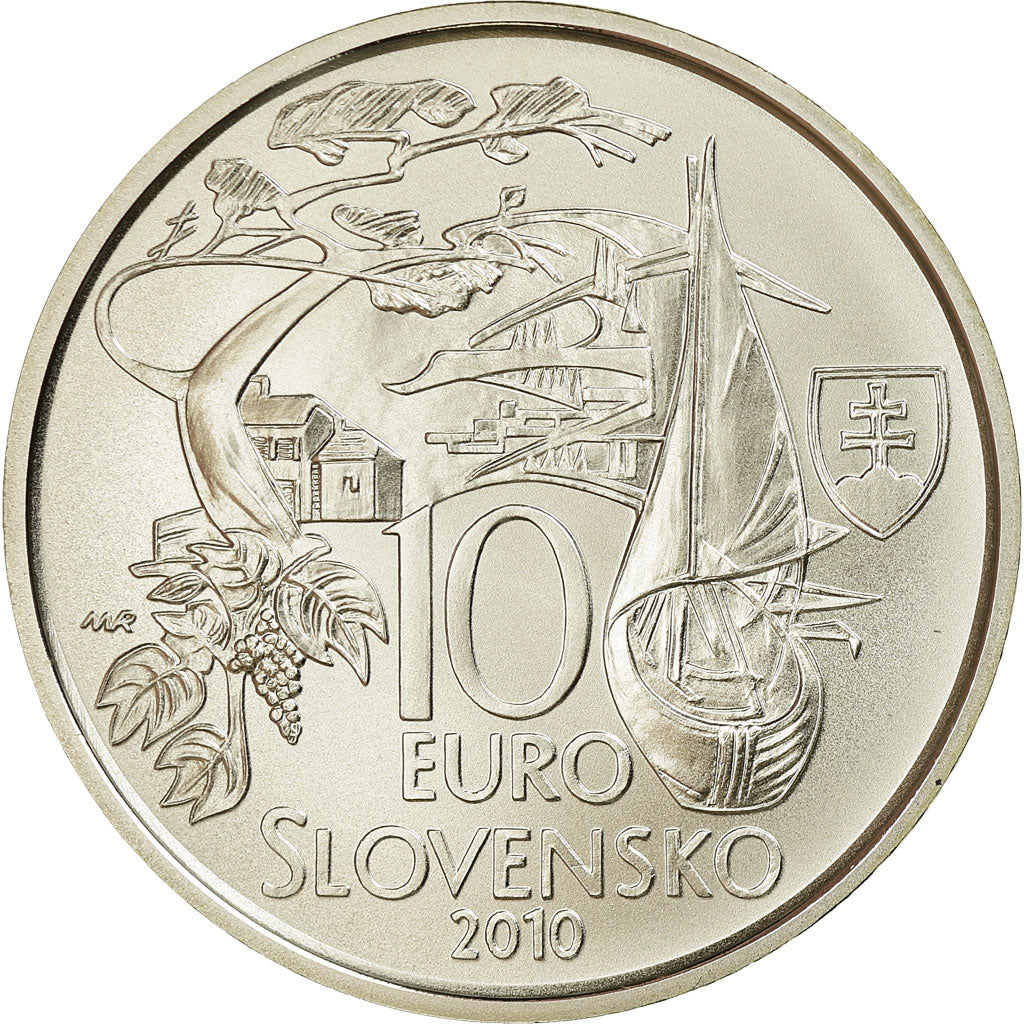 Slowakije, 10 Euro, Martin Kukucin, 2010, FDC, Zilver, KM:111