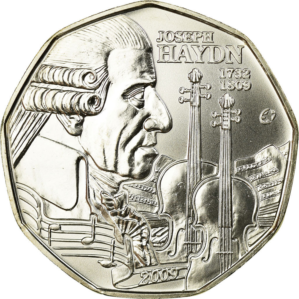 Austria, 5 Euro, Joseph Haydn, 2009, MS(65-70), Silver, KM:3170