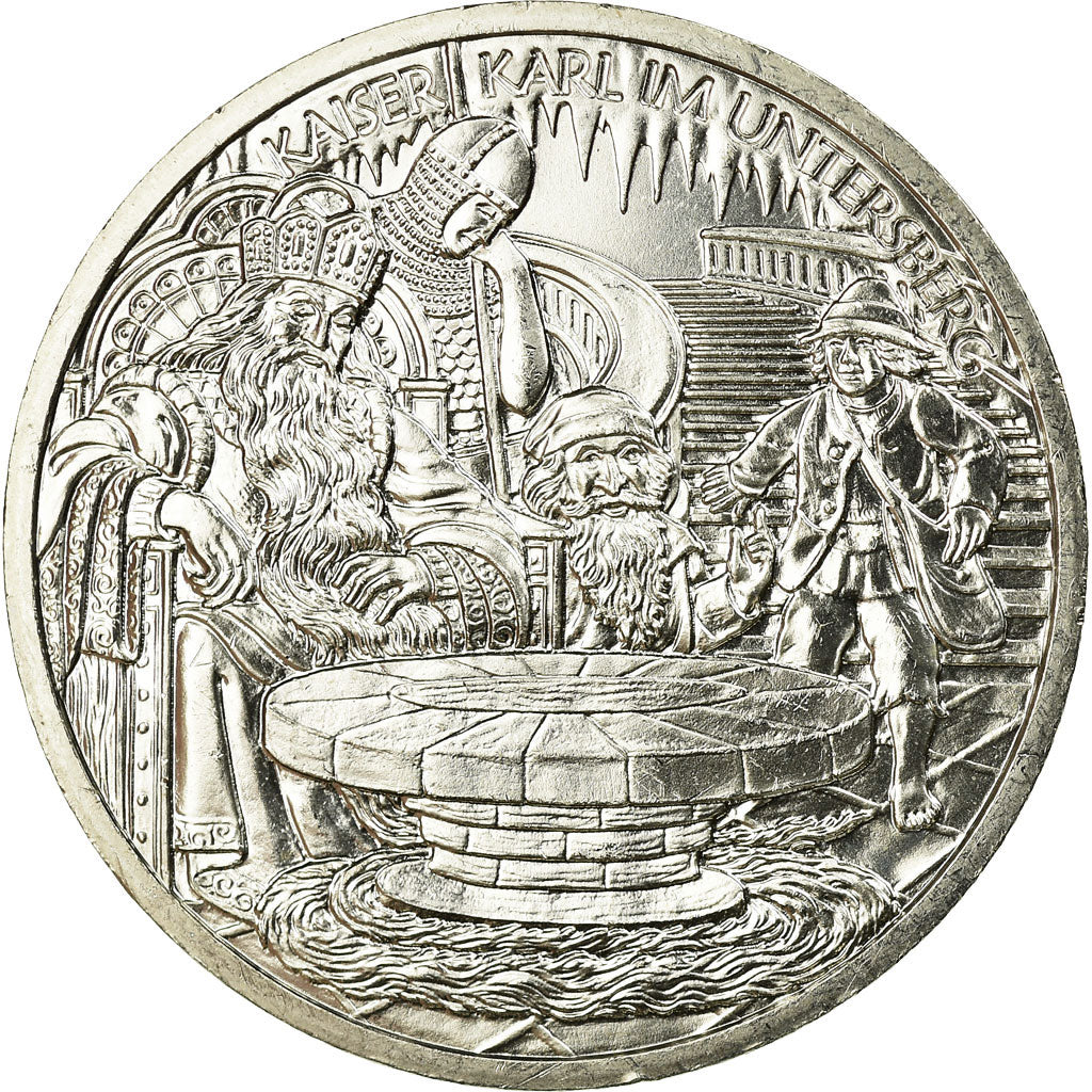 Áustria, 10 Euro, Charlemagne et le Undersberg, 2010, MS(65-70), Prata, KM:3186