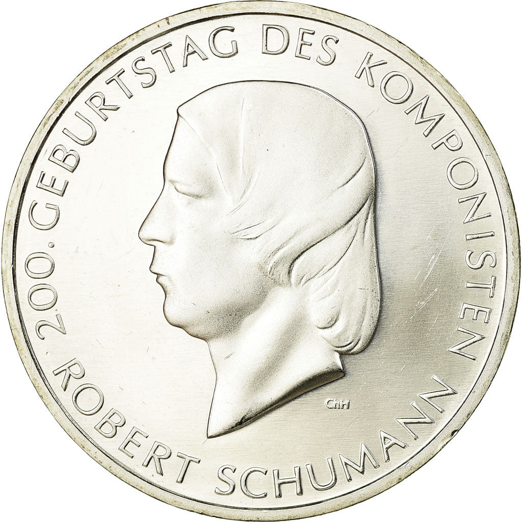 GERMANIA - REPUBBLICA FEDERALE, 10 Euro, Robert Schumann, 2010, FDC, Argento
