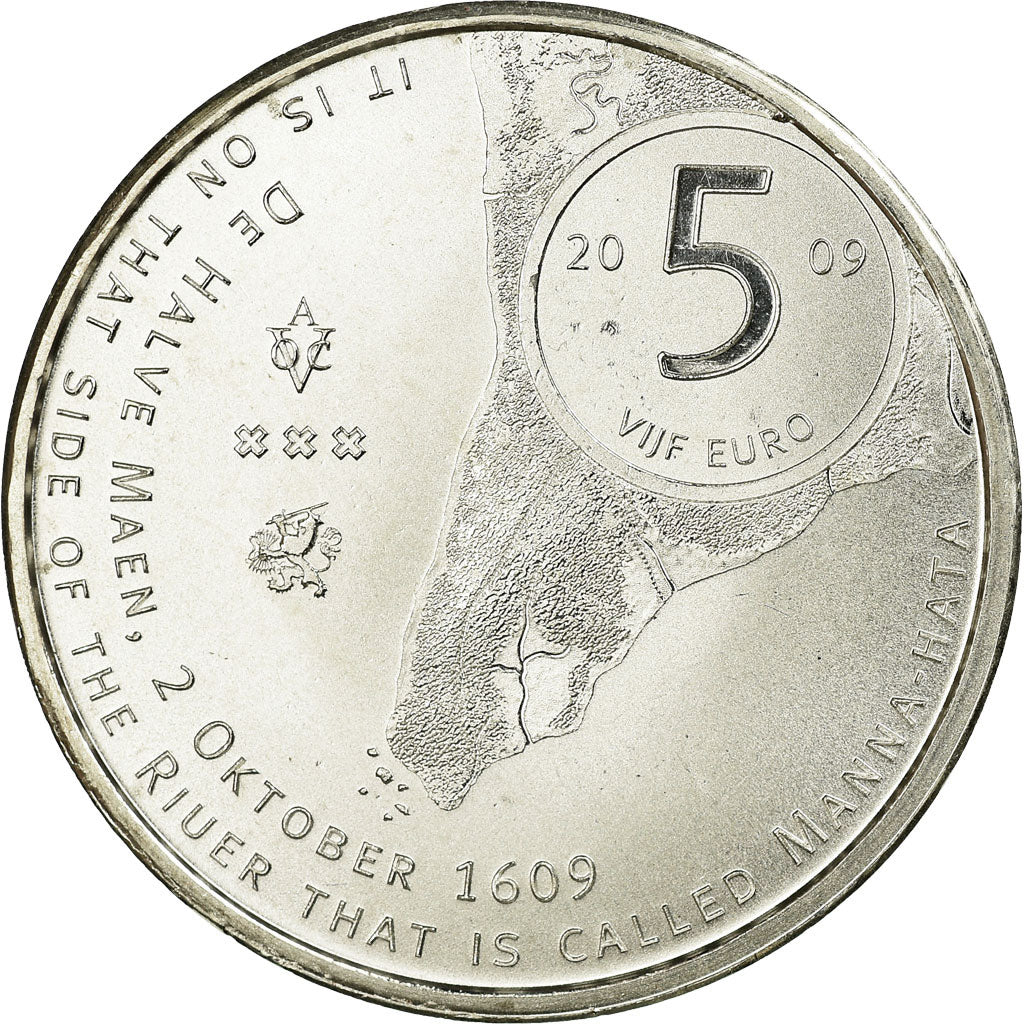 Netherlands, 5 Euro, 2009, VF(30-35), Silver Plated Copper, KM:282a