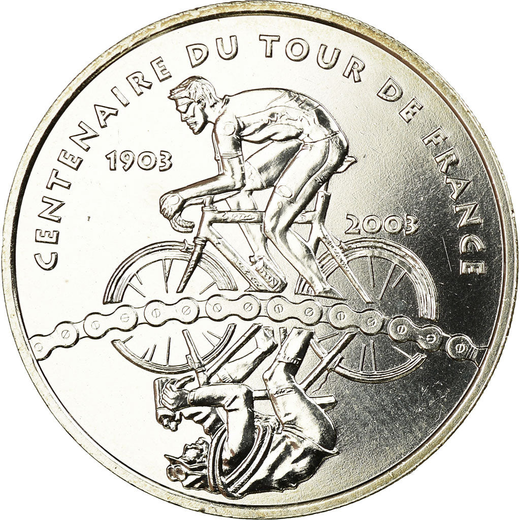 Frankreich, 1/4 Euro, Tour de France, 2003, STGL, Silber, Gadoury:EU70, KM:1995