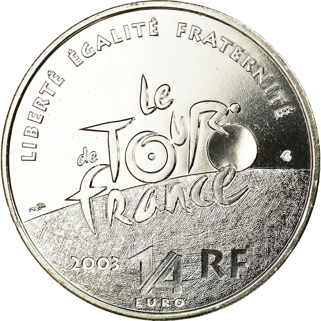 Frankreich, 1/4 Euro, Tour de France, 2003, STGL, Silber, Gadoury:EU70, KM:1995