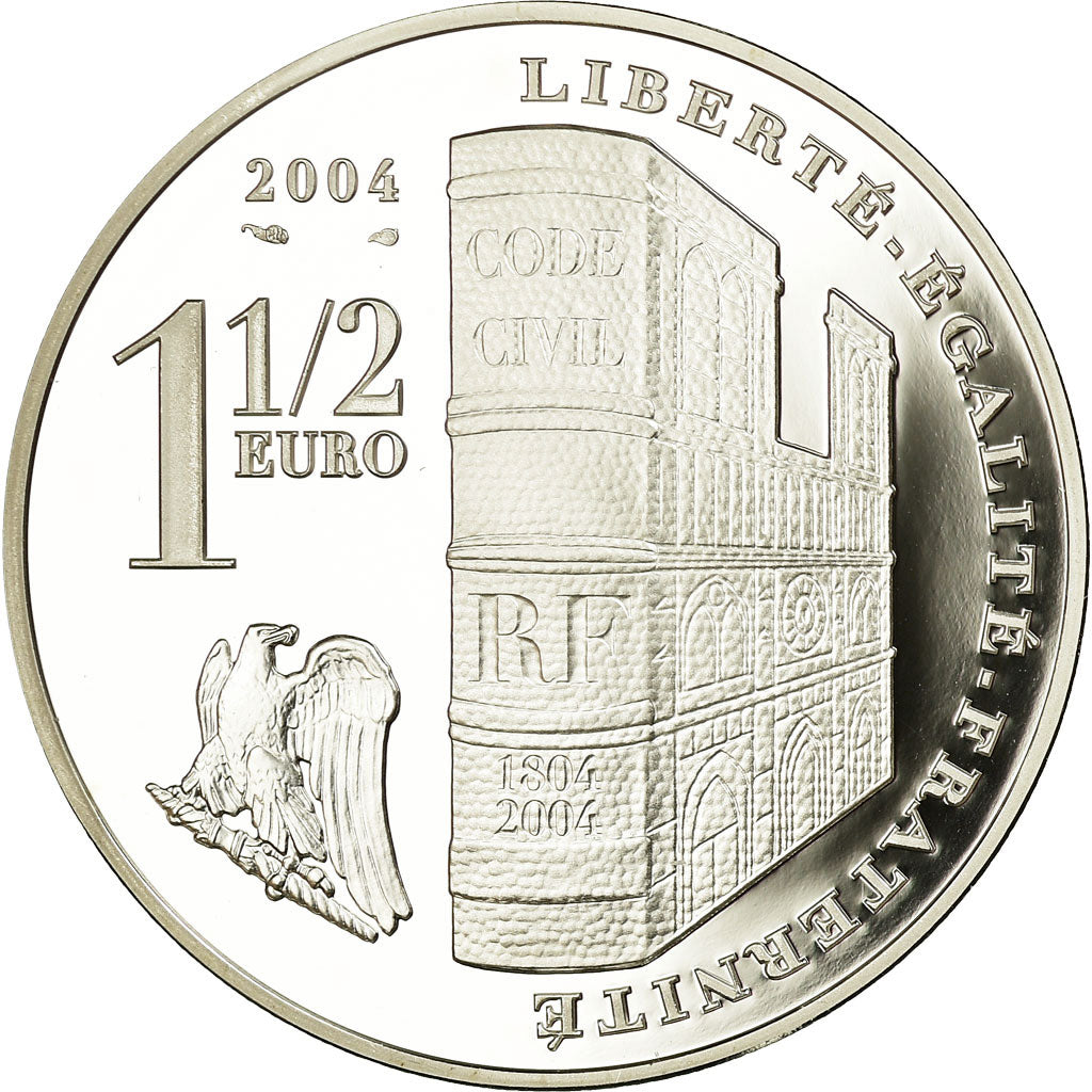 Frankreich, 1-1/2 Euro, Couronnement de Napoléon, 2004, BE, STGL, Silber