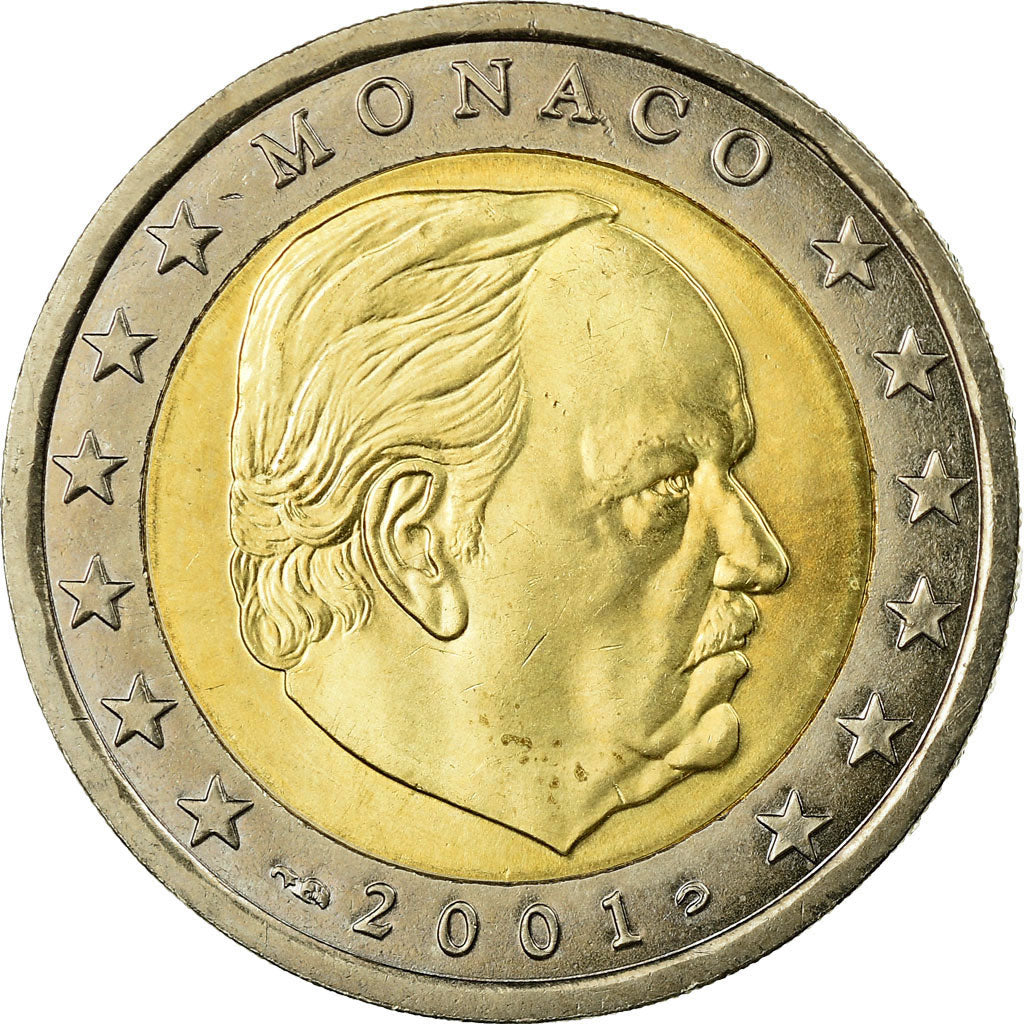 Monaco, 2 Euro, 2001, MS(63), Bi-Metallic, KM:186